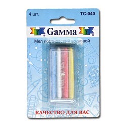 "Gamma" Мел портн. восковой TC-040 4 шт. ассорти/в блистере