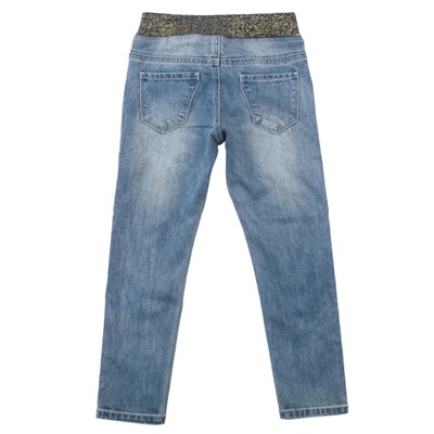 Светло-синие брюки джинсовые для девочки 172012
