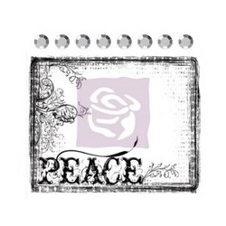 "Prima Marketing" Штамп силиконовый+стразы (8 шт.), 6,4х7,6 см, Clear Stamps, PEACE PM-531294