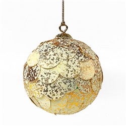 Шар новогодний декоративный Paper ball, золотистый мрамор / Бренд: EnjoyMe /