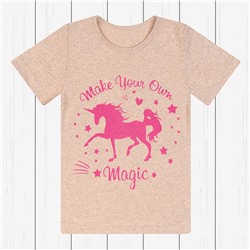 Детская трикотажная футболка для девочки с принтом