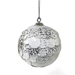 Шар новогодний декоративный Paper ball, серебристый мрамор / Бренд: EnjoyMe /