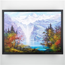 Картина "Озеро в горах" в рамке 50х70см, цвет черный ГолА7