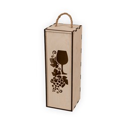Заготовки для декорирования "Mr. Carving" ВД-552 Пенал для вина "Виноградная лоза" фанера 33.7х11.7х11.9 см .