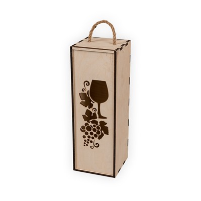 Заготовки для декорирования "Mr. Carving" ВД-552 Пенал для вина "Виноградная лоза" фанера 33.7х11.7х11.9 см .
