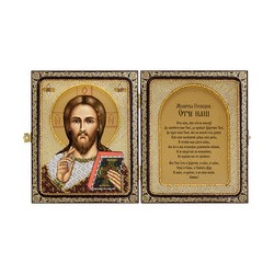 "Нова Слобода" набор для вышивания СЕ №03 Православный складень с молитвой 7101 "Христос Спаситель" 23 х 14 см