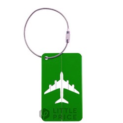 Бирка багажная - Metall plane Green