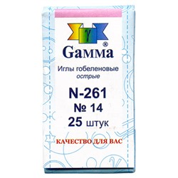 Иглы для шитья ручные "Gamma" гобеленовые №14 N-261 25 шт. в конверте в конверте/острые