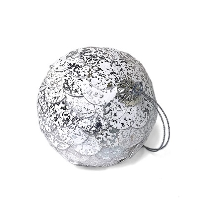 Шар новогодний декоративный Paper ball, серебристый мрамор / Бренд: EnjoyMe /