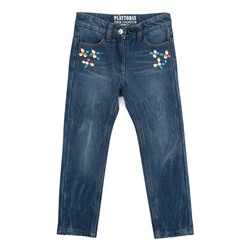 Синие брюки джинсовые для девочки 372110