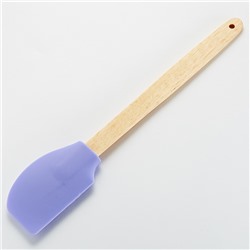 Лопатка 29,5 см силиконовая с деревянной ручкой ЗАБАВА РК-4100 фиолетовая