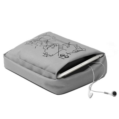 Подушка-подставка с карманом для планшета Hitech 2 серебристая-черная / Бренд: Bosign /