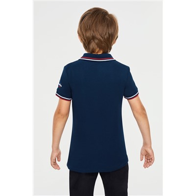 Синяя детская футболка поло  65C-RR-785/2 Red-n-Rock's