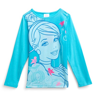 Голубая футболка с длинным рукавом для девочки 979413