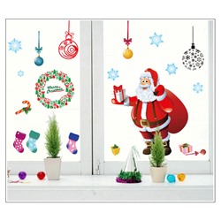 Наклейка многоразовая интерьерная «Веселый Санта»