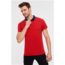 Red-n-Rock's 65M-RR-1087 - Красная мужская футболка поло