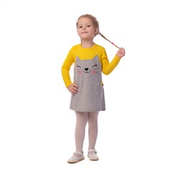 Платье детское арт.923п-желтый_меланж_кошка