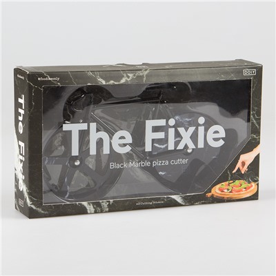 Нож для пиццы из нержавеющей стали The Fixie, черный мрамор / Бренд: Doiy /