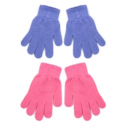 Розовые перчатки, 2 пары в комплекте для девочки 372084