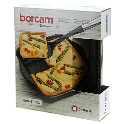 "Borcam Non Stick" Форма стеклянная жаропрочная 1,95л, 26х22х6см, антипригарное покрытие, с ручками (Турция)