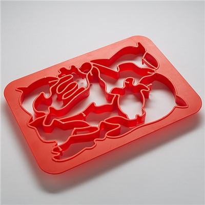 Форма для печенья ОКЕАН (11 фигурок) BE-4422 красная