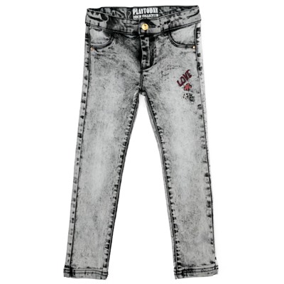 Серые брюки джинсовые для девочки 372015