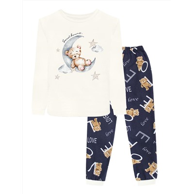 Пижама детская c брюками KETMIN МИШКА LOVE цв.Синий (Лонгслив/Брюки)