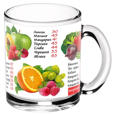 Кружка для чая 300мл (Таблица калорий) 208-Д