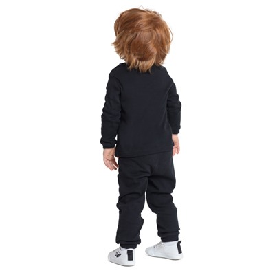 Черный комплект: футболка с длинным рукавом, брюки для мальчика 477001
