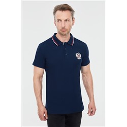 Синяя мужская футболка поло  65M-RR-497/3 Red-n-Rock's