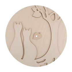 Заготовки для декорирования "Mr. Carving" ВД-350 Часы "Кошки у дерева" круглые фанера 30 см .