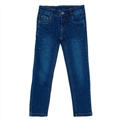 Темно-синие брюки джинсовые для девочки 382110