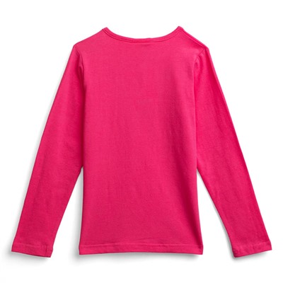 Розовая футболка с длинным рукавом для девочки 979409