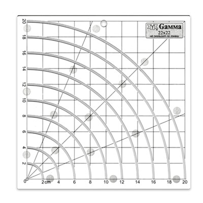 "Gamma" Линейка для пэчворка RL-006 22 x 22 см пластик