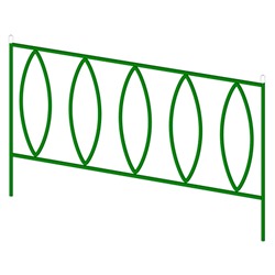 Заборчик-ограждение металлический "Садовый большой" 60х162см, труба д1см, 5 секций 8,1м, окрашенный (Россия)