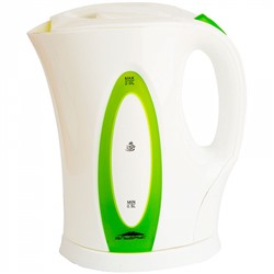 Чайник электрический 2200 Вт, 2 л ЭЛЬБРУС-4 белый с зеленым