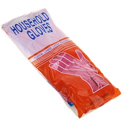 Перчатки резиновые размер XL "Хозяюшка" с х/б напылением, 80гр, розовый (Китай)