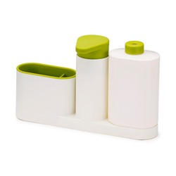 Органайзер для раковины с дозатором для мыла и бутылочкой SinkBase Plus белый-зеленый / Бренд Joseph Joseph/
