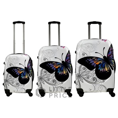 Чемодан Monopol Butterfly - white (L)