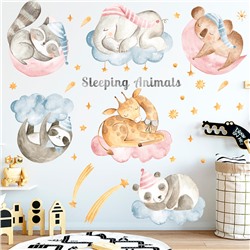 Наклейка многоразовая интерьерная «Sleeping Animals»