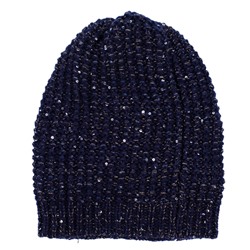 Темно-синяя шапка для девочки 382096