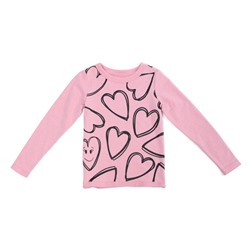 Розовая футболка с длинным рукавом для девочки 382026