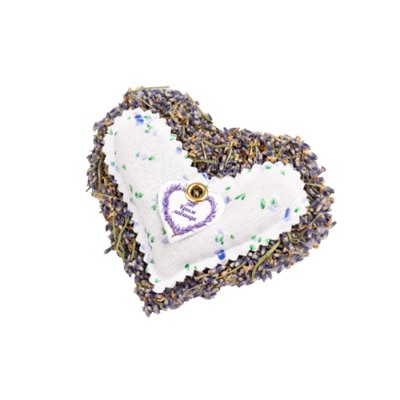 Саше Сердце (8 х 9 см)  с лавандой ткань хлопок