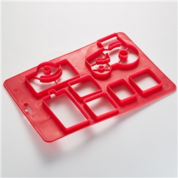 3D-форма для вырубки из теста 27,5х19х1,5см пластиковая Webber BE-4429 "МАШИНА" темно-красная
