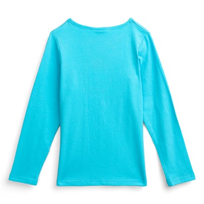 Голубая футболка с длинным рукавом для девочки 979413