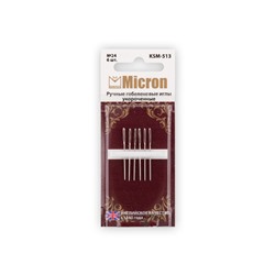 Иглы для шитья ручные "Micron" гобеленовые укороченные KSM-513 в блистере 6 шт. 24