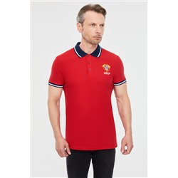 Красная мужская футболка поло  65M-RR-783/2 Red-n-Rock's