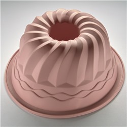 Форма Ø24х11см для выпечки кекса силиконовая BE-4222S темно-розовая