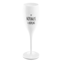 Бокал для шампанского с надписью NORMAL IS BORING, белый / Бренд: Koziol /