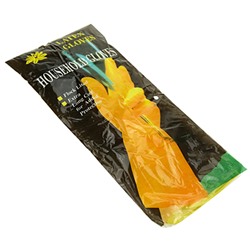 Перчатки резиновые размер XL "Хозяюшка" 40гр, желтый (Китай)